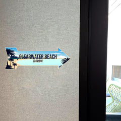 Arrow Shape Plus Clearwater Beach, Florida 12x4" Wall or Door Sign | Stylish Famous US Beach Souvenirs