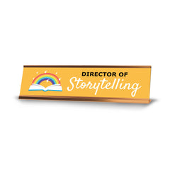 Director of Storytelling, Gold Frame, Desk Sign (2x8)