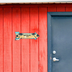 Arrow Shape Plus Siesta Key Beach, Florida 12x4" Wall or Door Sign | Stylish Famous US Beach Souvenirs