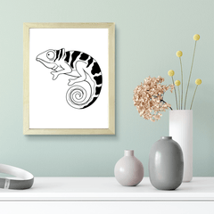 Designs ByLITA Chameleon Outlined version, Wall Print Animals Art | Family Presents | Bedroom | Stylish Kindergarten Decor