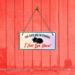 Cat Lovers Home Decor 5x10 Hanging Plus Wall or Door Sign
