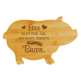 Love is in the air. No wait, that’s bacon. (13.75 x 8.75") Pig Shape Cutting Board | Funny Decorative Kitchen Chopping Board