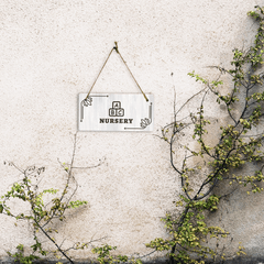 Nursery 5x10 Hanging Plus Wall or Door Sign | Religious Rustic Wood Sign