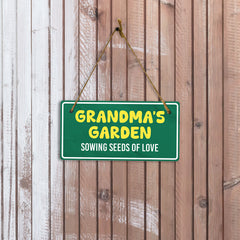 Grandma's Garden Sowing Seeds Of Love 5x10 Hanging Plus Wall or Door Sign | Home Decor