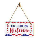Freedom Welcome 5x10 Hanging Plus Wall or Door Sign | American Pride