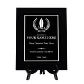 Surfing Customizable Black Frame Wooden Award Plaque | Easel Mount Option | Achievement and Recognition Personalizable Plaques