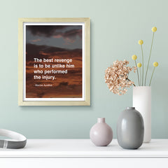 The best revenge is to be unlike him who performed the injury - Marcus Aurelius, Framed Print | Stoic Wisdom Inspirational Quotes