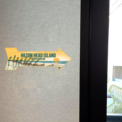 Arrow Shape Plus Hilton Head Island, South Carolina 12x4" Wall or Door Sign | Stylish Famous US Beach Souvenirs