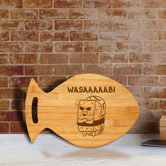 Wasaaaaabi 14 x 8.5" Fish Shape Cutting Board | Decorative Kitchen Accessory For Sushi Lovers