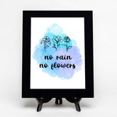 No Rain, No Flowers Decorative Wall Plaque (Full Color) | Positive Affirmation Inspiration Décor