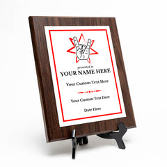 Rock and Roll Novelty Funny Customizable Award Plaque |Easel Mount Option | Funny Parody Achievement Personalizable Plaques