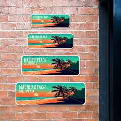 Standard Plus Malibu Beach, California Wall or Door Sign | Famous US Beaches Souvenir