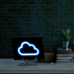 Cloud Neon Graphic Style Table Sign with Acrylic Stand (6x8“) | Live Streamer Gaming Themed Decoration