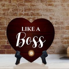 Home & Office Desk Decor Heart Table Sign with Acrylic Stand (6x5“)