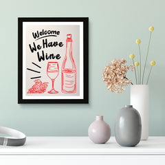 Designs ByLITA Welcome We Have Wine, Wall Print Art | Retro Kitchen Decoration