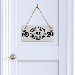 Grumpy Old Biker 5" x 10" Hanging Wall or Door Sign | Home Decor