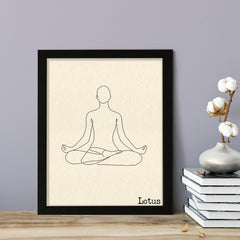 Lotus, FRAMED Print Yoga Wall Art
