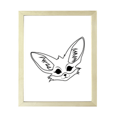 Designs ByLITA Fennec Fox Outlined version, Wall Print Animals Art | Family Presents | Bedroom | Stylish Kindergarten Decor