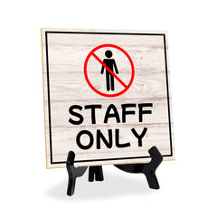 Staff Only 5"x 5" Square Table Sign With Acrylic Easel | Home & Office Decor