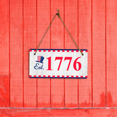 Est. 1776 5x10 Hanging Plus Wall or Door Sign | Patriotic Home & Office Decor
