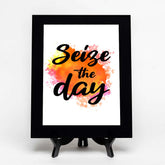 Seize The Day Decorative Wall Plaque (Full Color) | Positive Affirmation Inspiration Décor