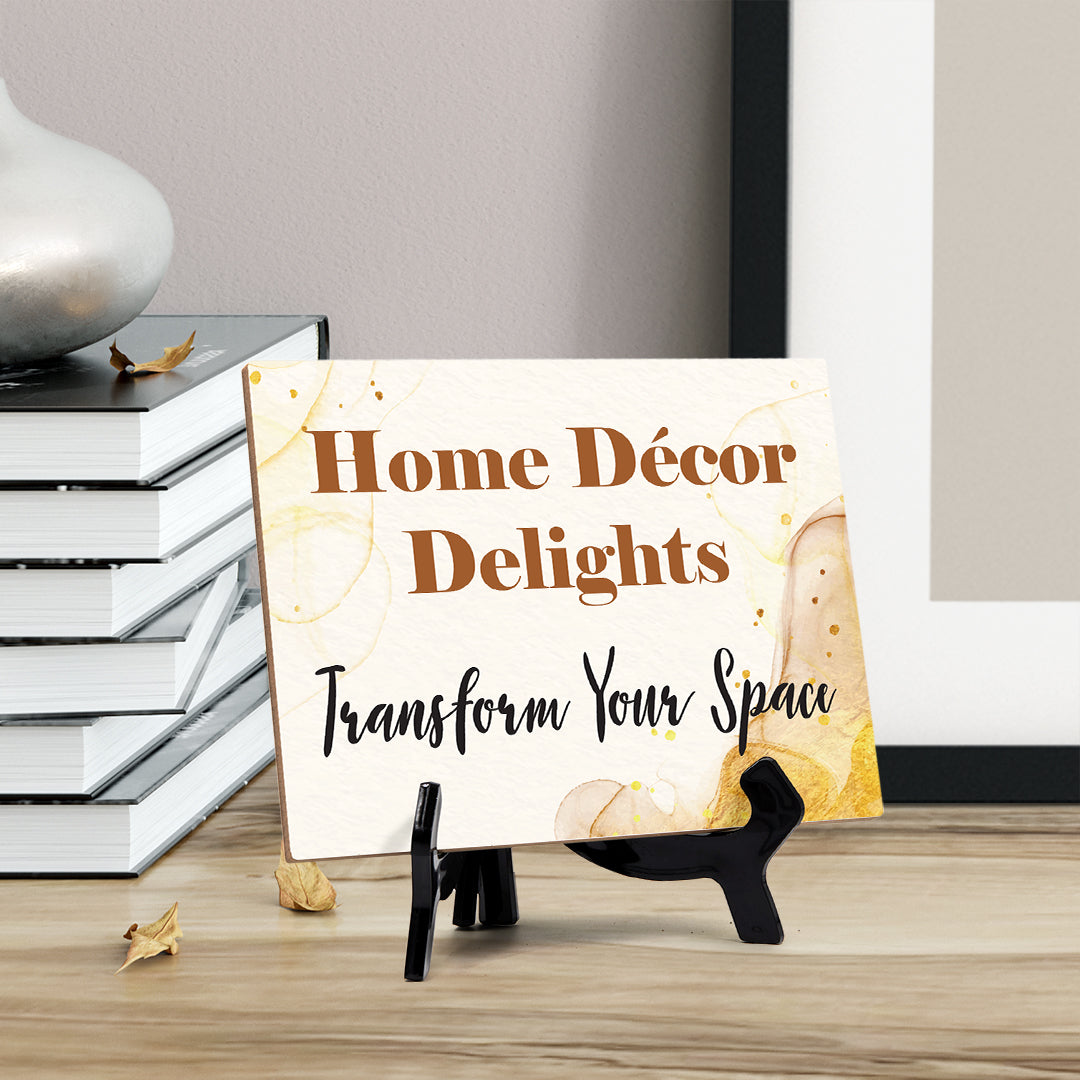 Signs ByLITA Home Décor Delights: Transform Your Space Table Sign With Acrylic Stand (6x8?