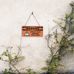 Warning Enter At Your Own Risk Toxic Gases 5" x 10" Hanging Wall or Door Sign | Safety Signs