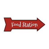 Arrow Shape Plus Food Station 12x4" Wall or Door Sign | Christmas Holiday Decoration