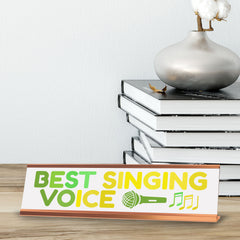 Signs ByLITA Best Singing Voice Award, Gold Frame, Desk Sign (2x8")