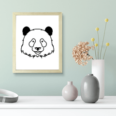 Designs ByLITA Panda Outlined version, Wall Print Animals Art | Family Presents | Bedroom | Stylish Kindergarten Decor
