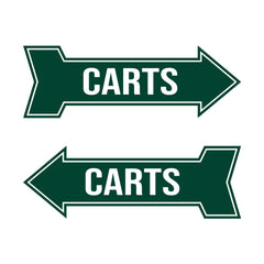 Arrow Shape Carts 12x4" Wall or Door Sign | Golf Signage