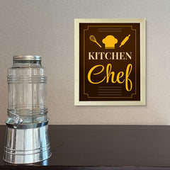 Designs ByLITA Kitchen Chef, Framed Wall Art Print | Funny Home Decor