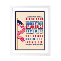 Designs ByLITA I pledge allegiance to the Flag of the United States of America, and to the Republic for which it stands, Wall Print Art | USA Patriotic Decoration (Unframed or Framed)