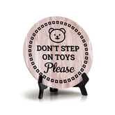 Signs ByLITA Round Don't Step On Toys Please Table Sign (5x5")