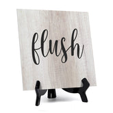 Signs ByLITA Flush, Wood, Square Bathroom Table Sign (5" x 5")