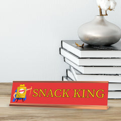 Snack King, Chips Gold Frame, Desk Sign (2x8“)