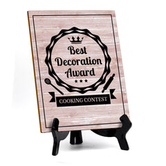 Signs ByLITA Best Decoration Award Cooking Contest, Table Sign with Acrylic Stand (6 x 8“)