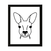 Designs ByLITA Kangaroo Outlined version, Wall Print Animals Art | Family Presents | Bedroom | Stylish Kindergarten Decor
