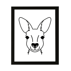 Designs ByLITA Kangaroo Outlined version, Wall Print Animals Art | Family Presents | Bedroom | Stylish Kindergarten Decor