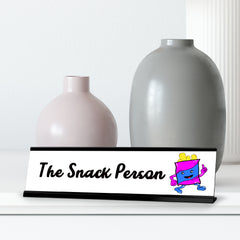 The Snack Person, Chips Black Frame, Desk Sign (2x8”)