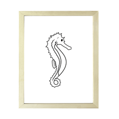 Designs ByLITA Seahorse Outlined version, Wall Print Animals Art | Family Presents | Bedroom | Stylish Kindergarten Decor