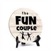 Signs ByLITA Circle Round The Fun Couple Table Sign (5x5")