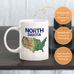 Designs ByLITA North Dakota: Peace Garden State 11oz Plastic or Ceramic Coffee Mug | State Pride Collection