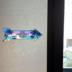 Arrow Shape Plus Fort Lauderdale Beach, Florida 12x4" Wall or Door Sign | Stylish Famous US Beach Souvenirs