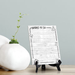 Chores To Do Dry Wipe Table Sign with Acrylic Stand (6x8“) Office And Home Reminders | Personal Schedule | No Pen Included
