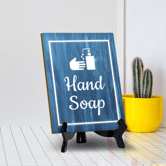 Signs ByLITA Hand Soap Restroom Table Sign with Acrylic Stand (6x8“) 2