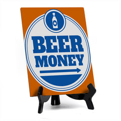 Signs ByLITA Beer Money (Right Arrow) Table Sign with Acrylic Stand (6x8“)