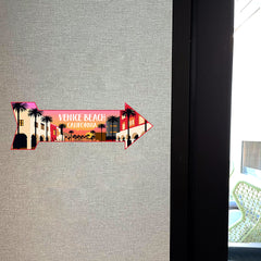 Arrow Shape Plus Venice Beach, California 12x4" Wall or Door Sign | Stylish Famous US Beach Souvenirs