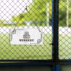 Nursery 5x10 Hanging Plus Wall or Door Sign | Religious Rustic Wood Sign