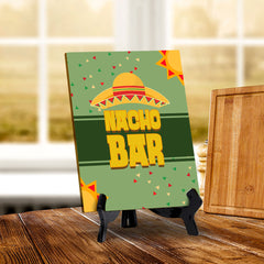 Signs ByLITA Nacho Bar Hat, Table Sign with Acrylic Stand (6x8“)